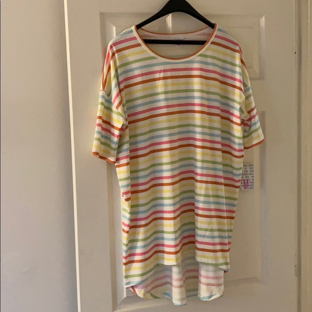 🌈 Lularoe Irma- fun rainbow stripe 🌈